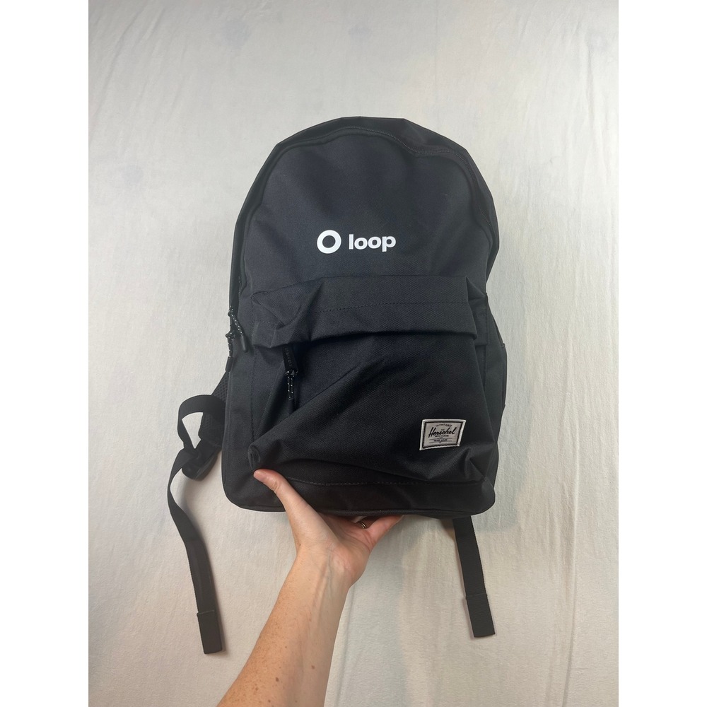Herschel Supply Co Classic Backpack Black Loop Logo Padded Straps Daypack